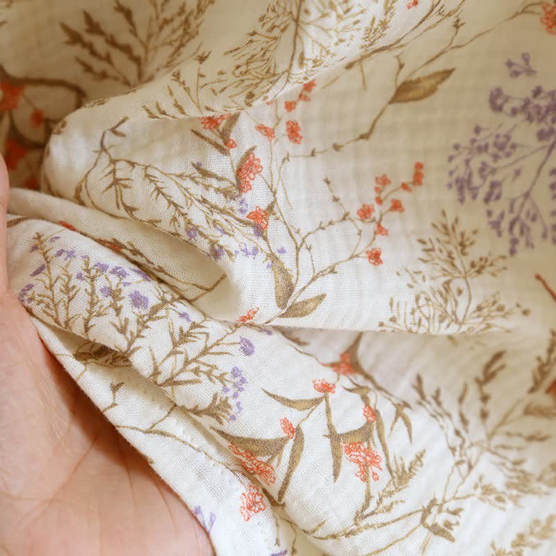 Accappatoio kimono in garza di cotone floreale tenue - image 9