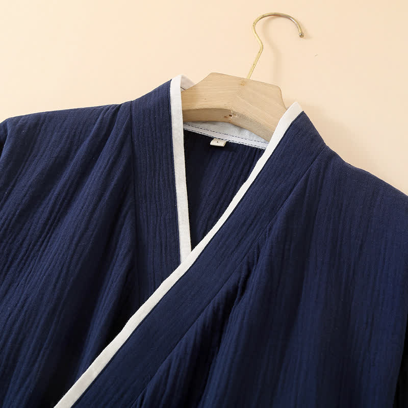 Accappatoio kimono unisex minimalista in garza di cotone - image 4