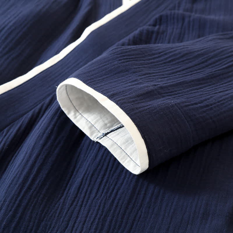 Accappatoio kimono unisex minimalista in garza di cotone - image 5