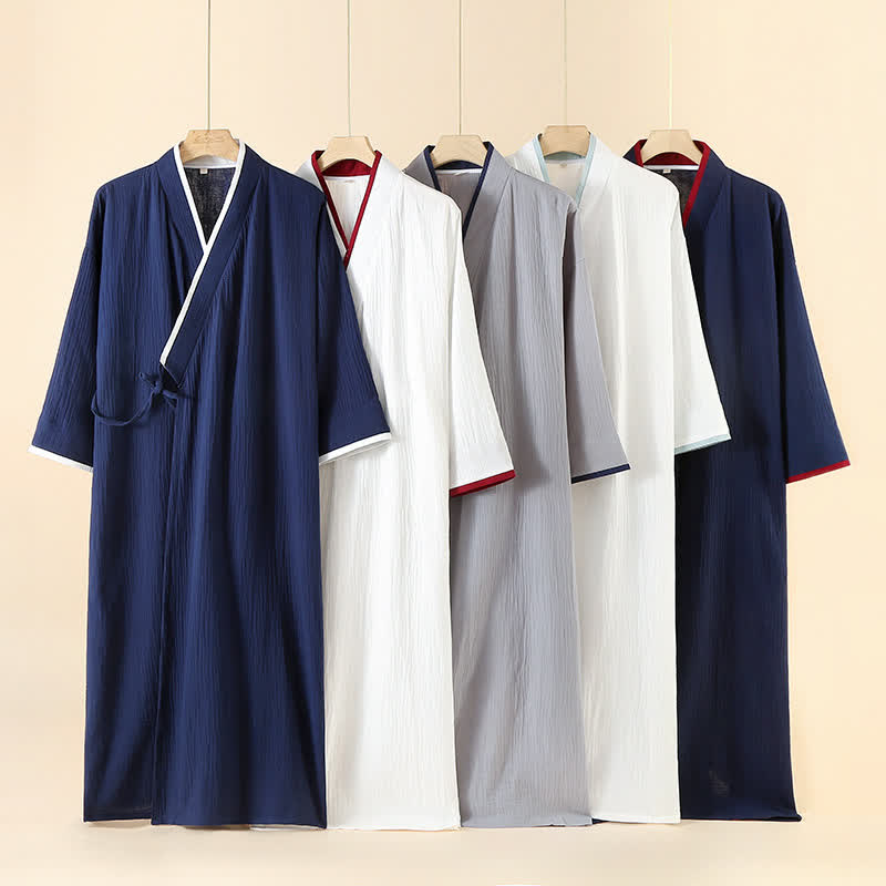 Accappatoio kimono unisex minimalista in garza di cotone - image 0