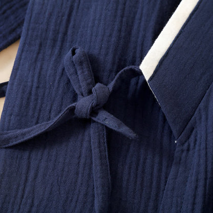 Accappatoio kimono unisex minimalista in garza di cotone - image 6