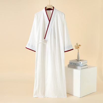 Accappatoio kimono unisex minimalista in garza di cotone - Bianco e rosso - XL - image 16