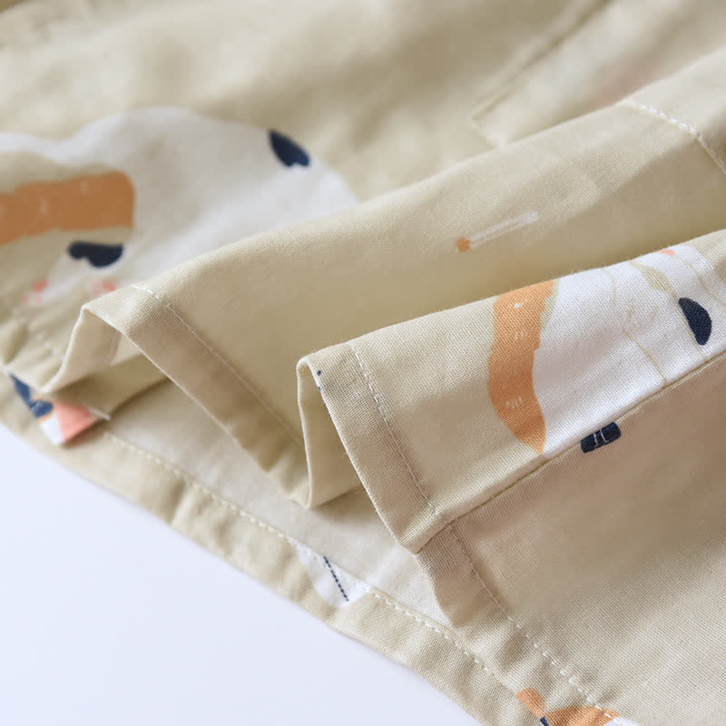 Kimono in garza di cotone con gatto abbinato - image 10