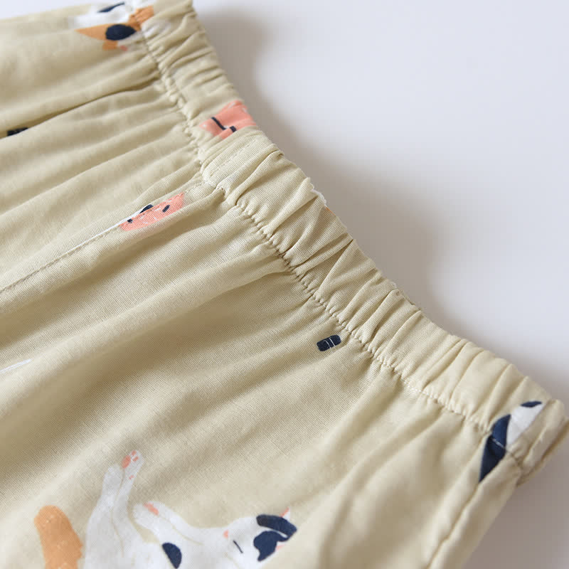 Kimono in garza di cotone con gatto abbinato - image 12