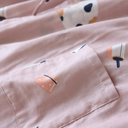 Accappatoio kimono in garza di cotone con gatto abbinato - image 9