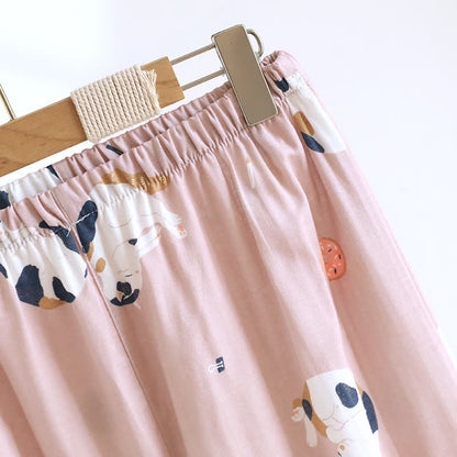 Completo da notte in cotone con gatto dei cartoni animati abbinato - image 14