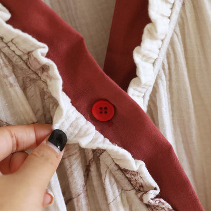 Completo da notte in cotone ispirato all'Hanfu con farfalle - image 2