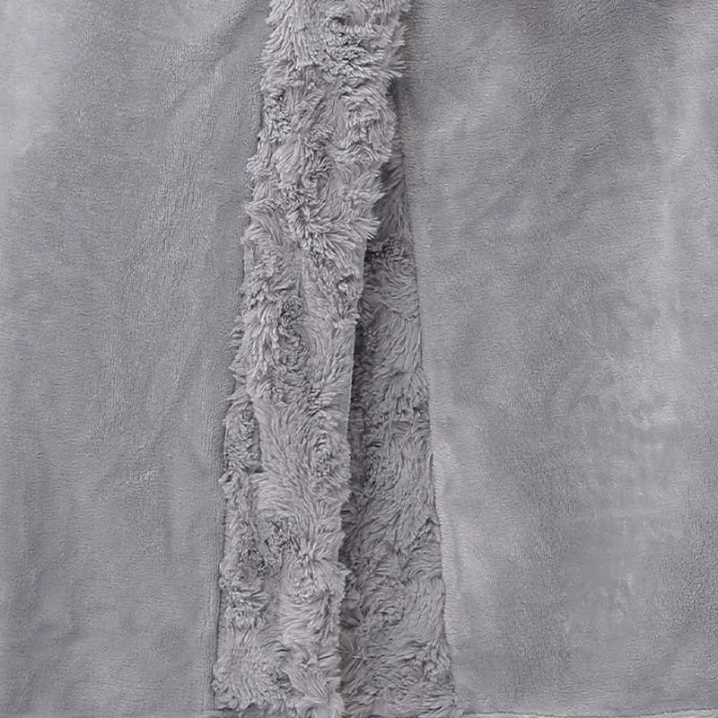 Accappatoio minimalista in flanella a tinta unita - image 7