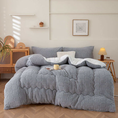 Coperta Sherpa testurizzata a righe geometriche - image 8