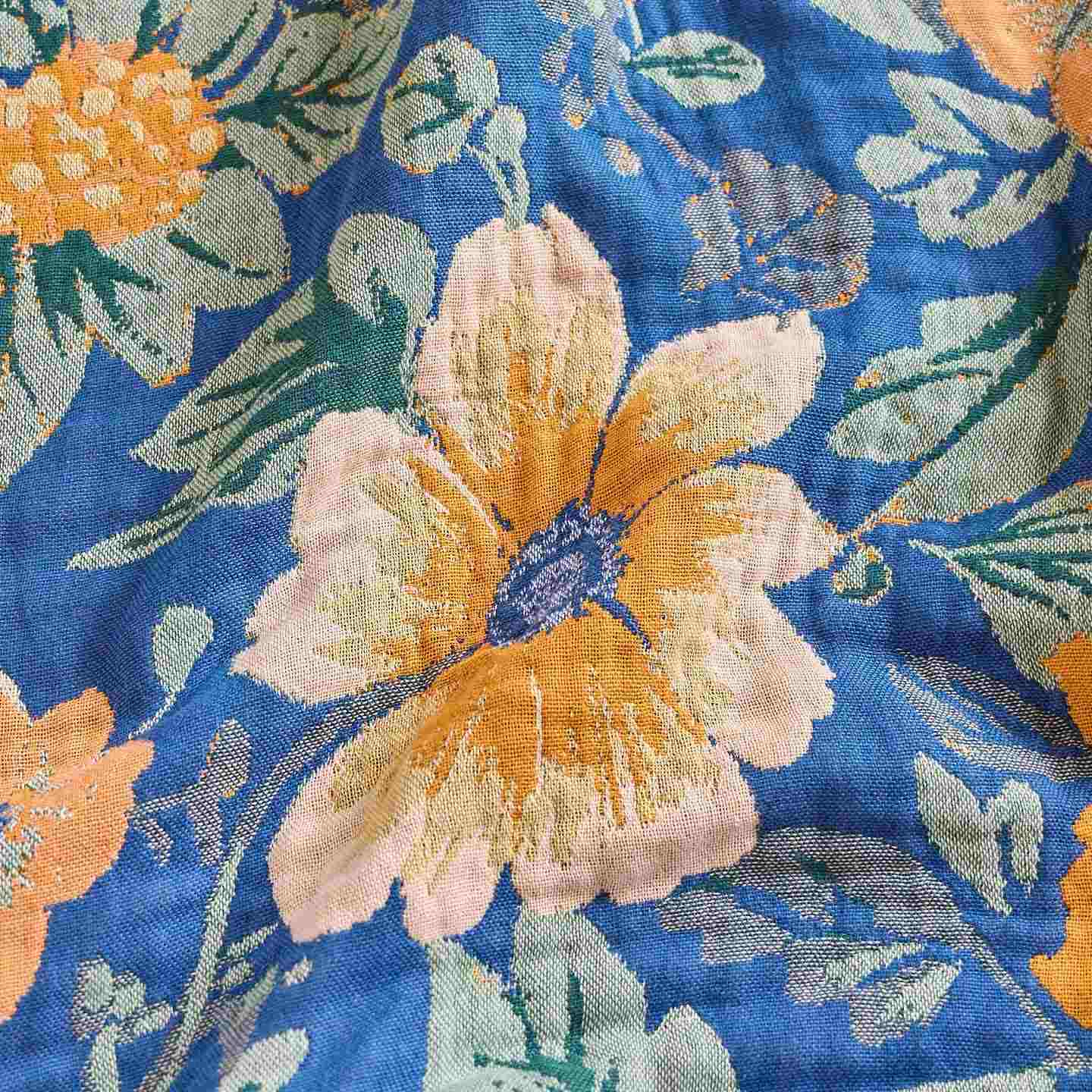 Coperta in garza di cotone con nappe Ownkoti Bright Daisy - image 9