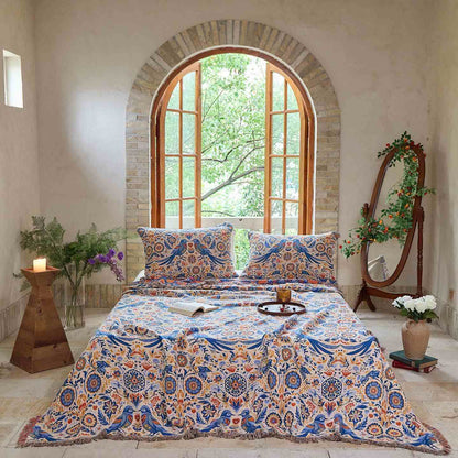 Coperta in garza di cotone con nappa a forma di uccello vintage Ownkoti - 2 federe - 48cm x 74cm - image 0