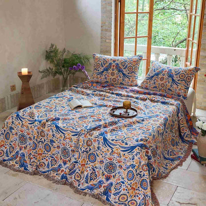 Coperta in garza di cotone con nappa a forma di uccello vintage Ownkoti - image 1