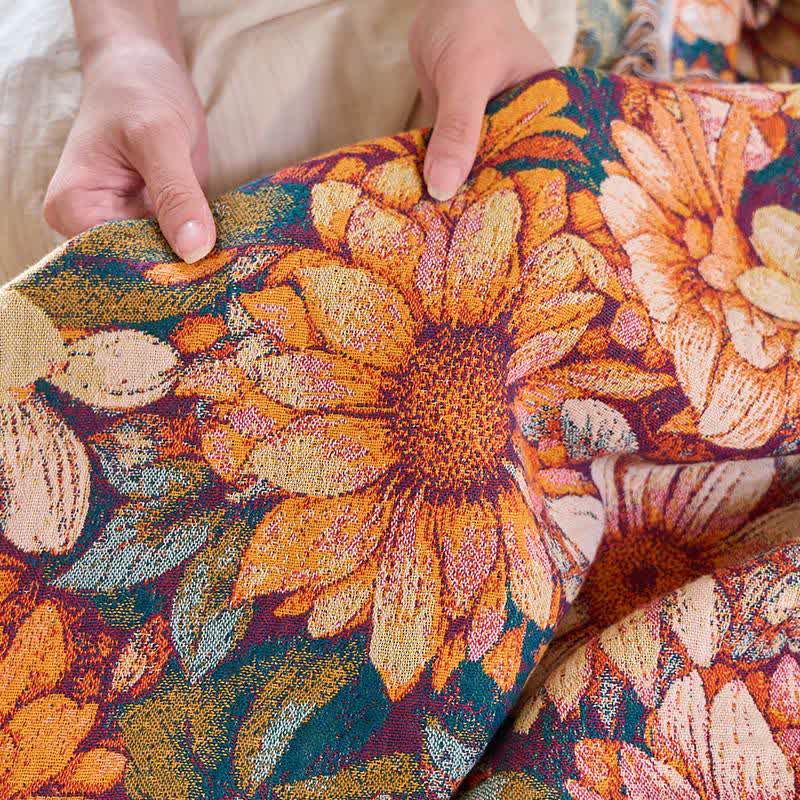 Coperta in cotone con nappe e girasoli in fiore Ownkoti - image 9