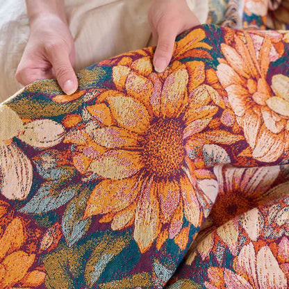 Coperta in cotone con nappe e girasoli in fiore Ownkoti - image 9