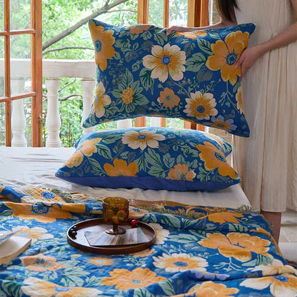 Coperta in garza di cotone con nappe Ownkoti Bright Daisy - image 7