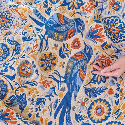 Coperta in garza di cotone con nappa a forma di uccello vintage Ownkoti - image 11