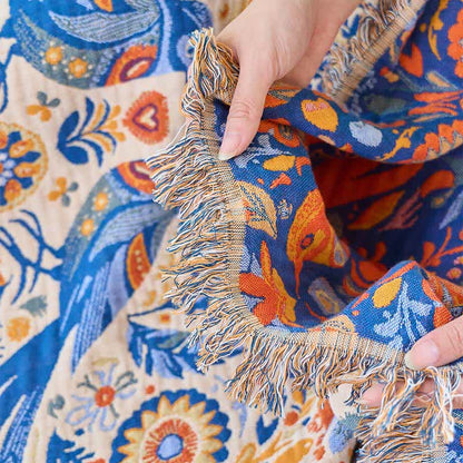 Coperta in garza di cotone con nappa a forma di uccello vintage Ownkoti - image 9