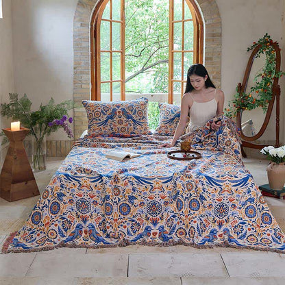 Coperta in garza di cotone con nappa a forma di uccello vintage Ownkoti - image 3