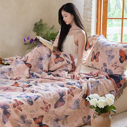 Elegante coperta in cotone con nappa a farfalla Ownkoti - image 4