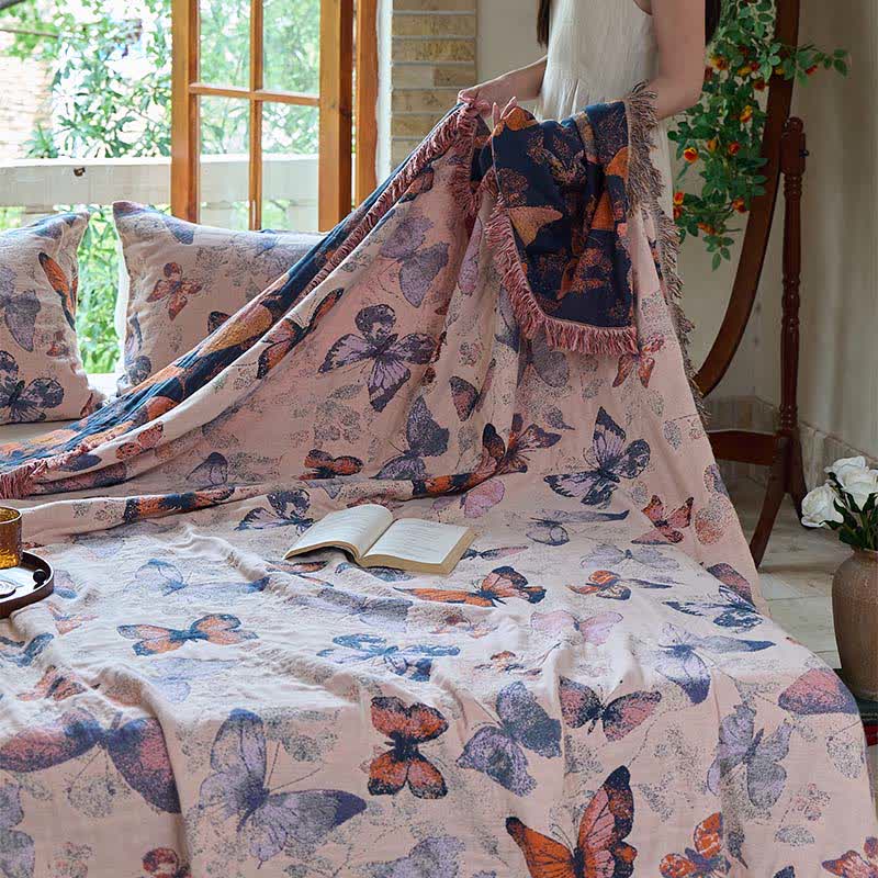 Elegante coperta in cotone con nappa a farfalla Ownkoti - image 5