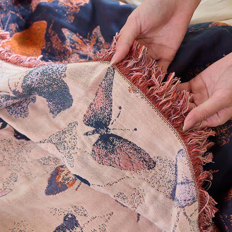 Elegante coperta in cotone con nappa a farfalla Ownkoti - image 9