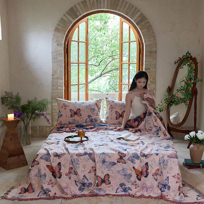 Elegante coperta in cotone con nappa a farfalla Ownkoti - image 2