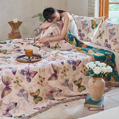 Elegante coperta in cotone con nappa a farfalla Ownkoti - image 14