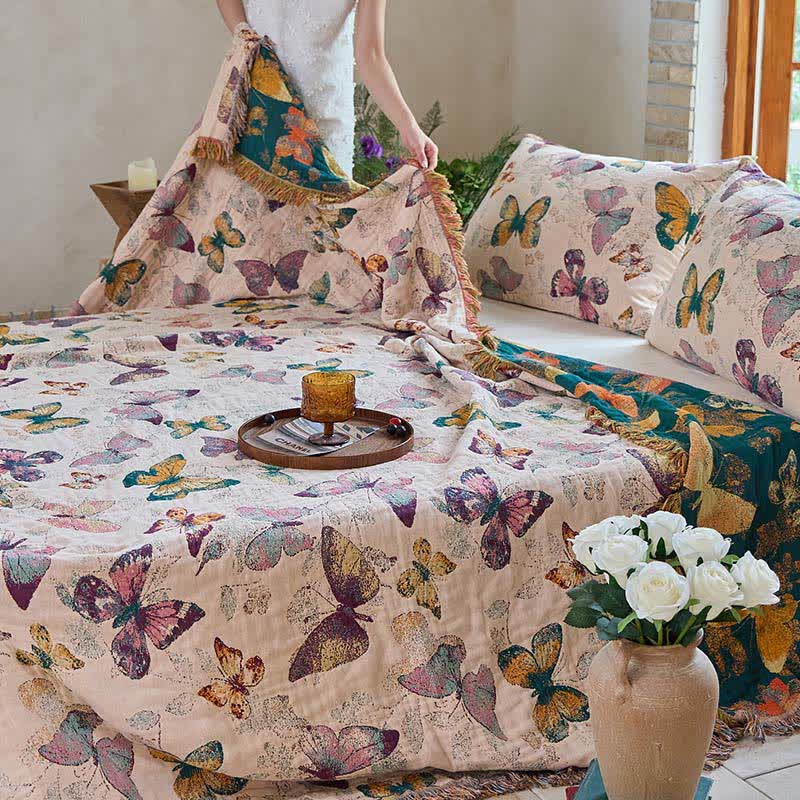 Elegante coperta in cotone con nappa a farfalla Ownkoti - image 16