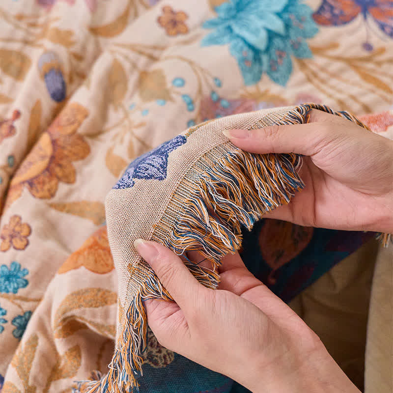 Coperta in cotone con nappe a forma di farfalla pastorale Ownkoti - image 10