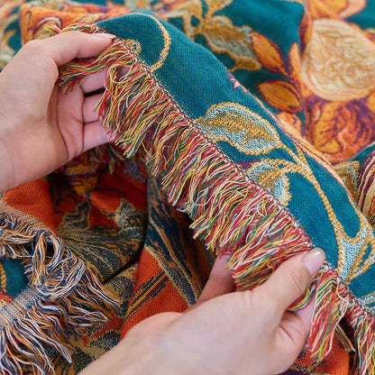 Coperta di lusso con nappe in cotone floreale Ownkoti - image 11