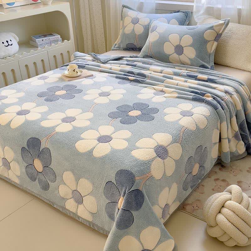 Coperta in peluche floreale rustica Ownkoti - Coperta con 2 federe - Matrimoniale Grande - image 0