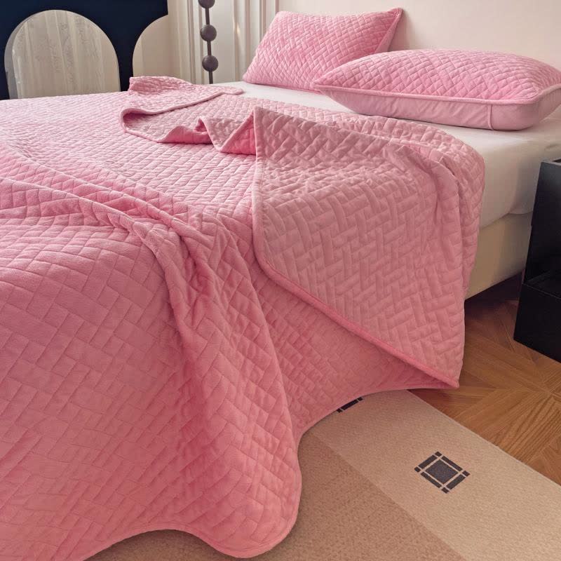 Copriletto trapuntato a griglia tinta unita Ownkoti - Rosa - Copriletto con 2 federe - Matrimoniale Grande - image 10