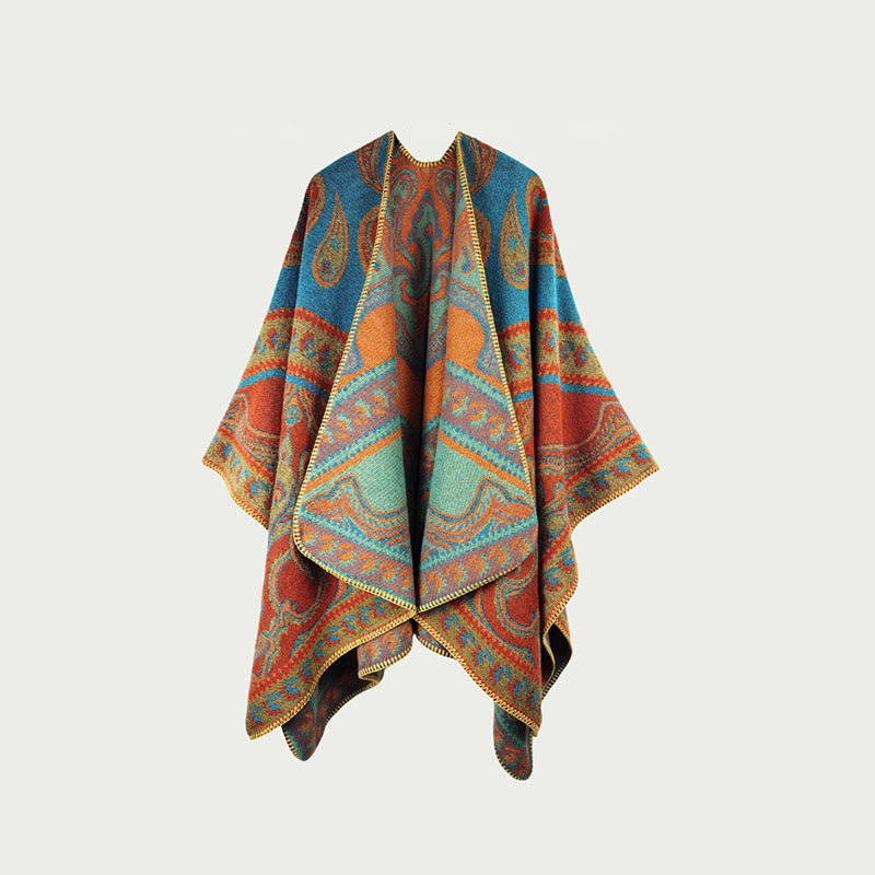 Mantella scialle vintage bifacciale - H - 150cm x 120cm - image 7