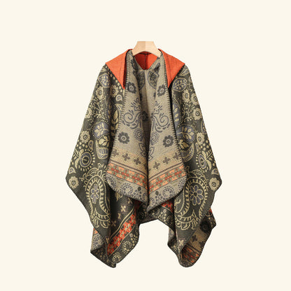 Mantella con cappuccio e scialle vintage Paisley - image 6