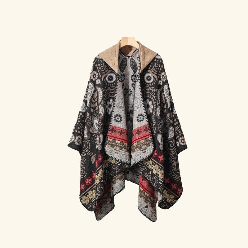Mantella con cappuccio e scialle vintage Paisley - image 4