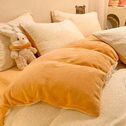 Set di biancheria da letto in peluche testurizzato a quadri Ownkoti (4 pezzi) - image 5
