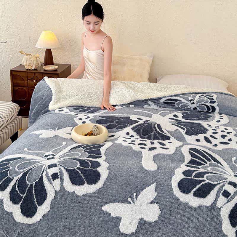 Coperta di peluche con stampa a farfalla ispirata alla natura Ownkoti - image 7