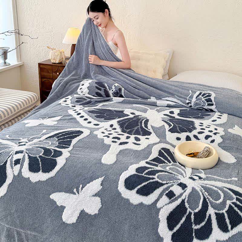 Coperta di peluche con stampa a farfalla ispirata alla natura Ownkoti - image 6