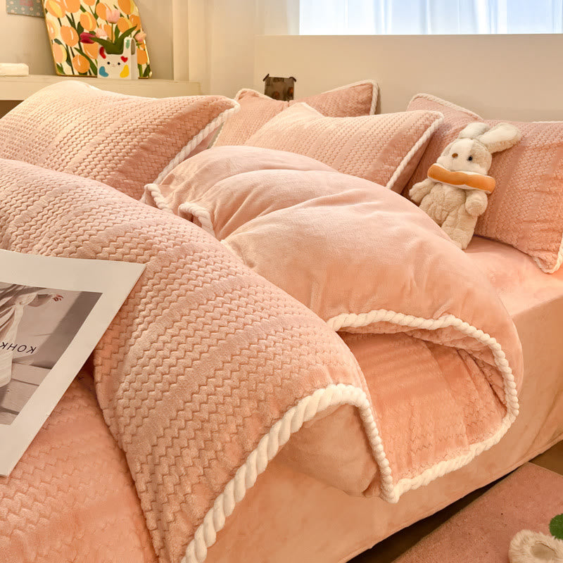 Set di biancheria da letto invernale in pile di lusso (4 pezzi) - Rosa - Set di biancheria da letto (4 pezzi) - Matrimoniale Grande - image 32