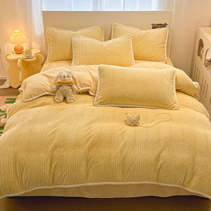 Set di biancheria da letto invernale in pile di lusso (4 pezzi) - Giallo crema - Set di biancheria da letto (4 pezzi) - Matrimoniale Grande - image 21