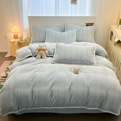 Set di biancheria da letto invernale in pile di lusso (4 pezzi) - Blu - Set di biancheria da letto (4 pezzi) - Matrimoniale Grande - image 16