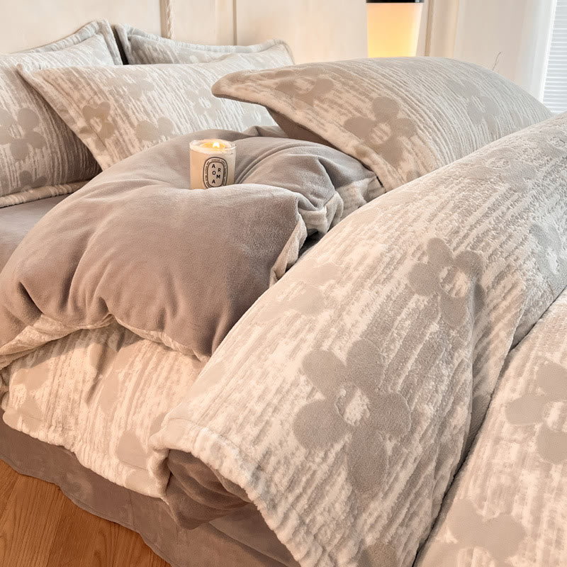 Set di biancheria da letto in pile spesso e goffrato (4 pezzi) - image 1