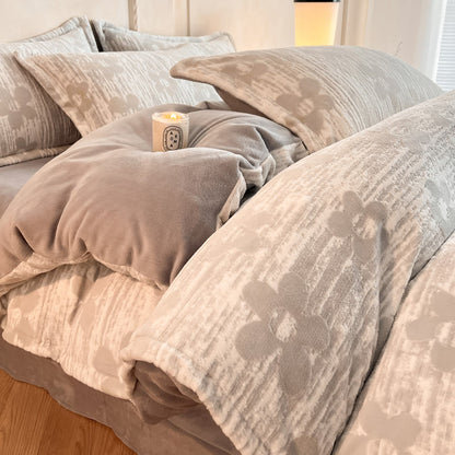 Set di biancheria da letto in pile spesso e goffrato (4 pezzi) - image 1