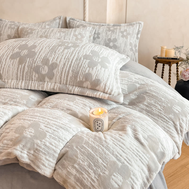 Set di biancheria da letto in pile spesso e goffrato (4 pezzi) - image 2