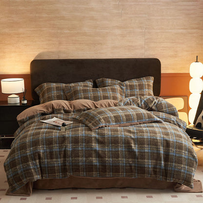 Set di biancheria da letto classica scozzese e calda (4 pezzi) - Caffè - Set di biancheria da letto (4 pezzi) - Matrimoniale Grande - image 39