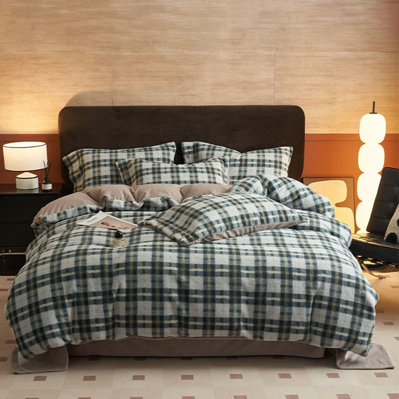 Set di biancheria da letto classica scozzese e calda (4 pezzi) - Ciano - Set di biancheria da letto (4 pezzi) - Matrimoniale Grande - image 31