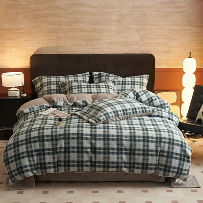 Set di biancheria da letto classica scozzese e calda (4 pezzi) - Ciano - Set di biancheria da letto (4 pezzi) - Matrimoniale Grande - image 31