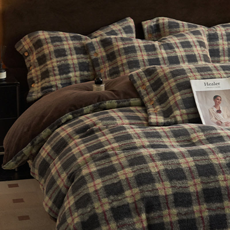Set di biancheria da letto classica scozzese e calda (4 pezzi) - image 4
