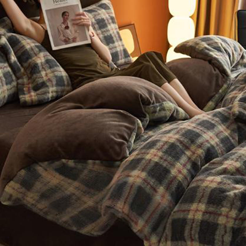 Set di biancheria da letto classica scozzese e calda (4 pezzi) - image 6