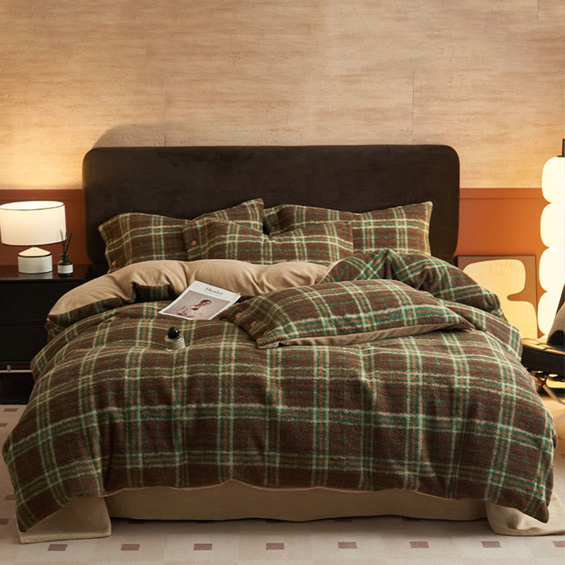Set di biancheria da letto classica scozzese e calda (4 pezzi) - Verde - Set di biancheria da letto (4 pezzi) - Matrimoniale Grande - image 12